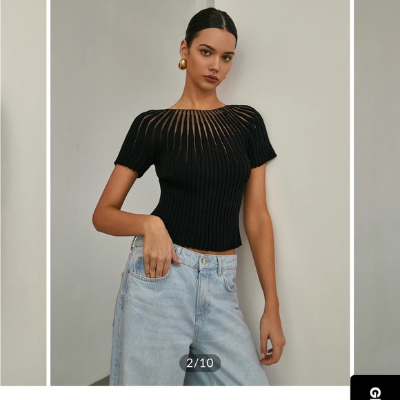 Commense Cream Ribbed Knit Top - Picture 5 of 5